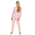 Pink - Front - Forever Dreaming Womens-Ladies Shimmer Finish Flannel Pyjamas