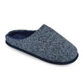 Blue - Front - Mens Textured Mule Slippers