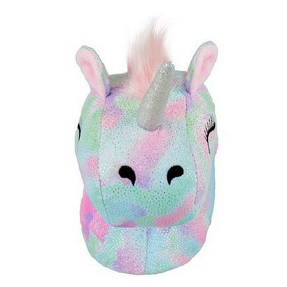 Pink - Back - Childrens-Kids Unicorn Slippers