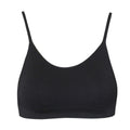 Black-White - Side - Anucci Womens-Ladies Wireless Ribbed Crop Tops (Pack Of 2)