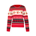 Red - Front - Brave Soul Womens-Ladies Christmas Pom Pom Jumper