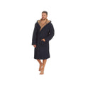 Navy - Front - Cargo Bay Mens Bonded Fleece Hooded Dressing Gown