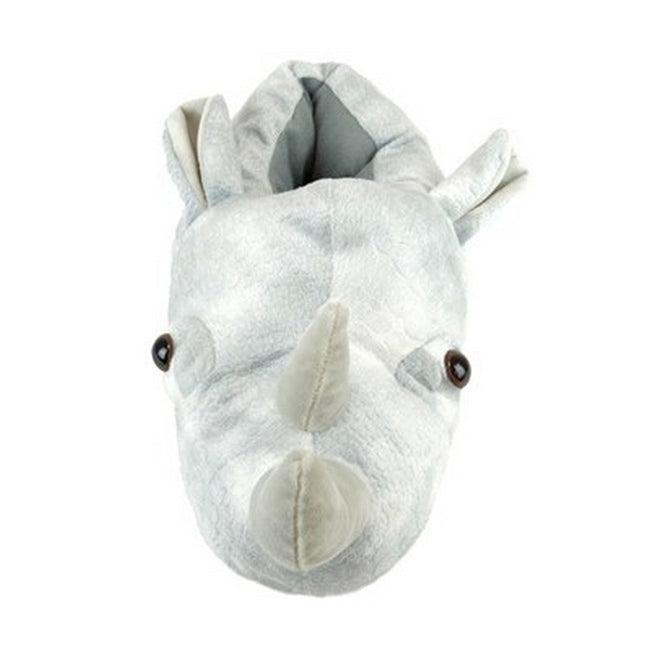 Grey - Back - Slumberzzz Mens Rhino Slippers