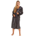 Pink - Side - Forever Dreaming Womens-Ladies Plush Velour Contrast Robe