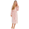 Pink - Front - Forever Dreaming Womens-Ladies Plush Velour Contrast Robe