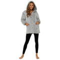Grey - Front - Foxbury Womens-Ladies Hooded Snuggle Fleece Cardigan