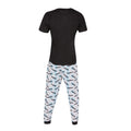 Black-Grey - Back - Top Gear Mens Logo Pyjama Set
