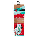 Red-Green - Back - Womens-Ladies Cotton Rich Festive Socks (3 Pairs)