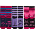 Lilac-Black-Navy - Back - Womens-Ladies Cotton Rich Novelty Drinks Socks (3 Pairs)