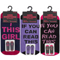 Lilac-Black-Navy - Side - Womens-Ladies Cotton Rich Novelty Drinks Socks (3 Pairs)