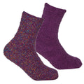 Purple - Front - Forever Dreaming Womens-Ladies Cosy Socks (2 Pairs)