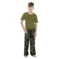 Khaki - Front - Boys Camo Jersey Pyjama Set