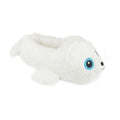 White - Front - Slumberzzz Childrens-Kids Seal Slippers