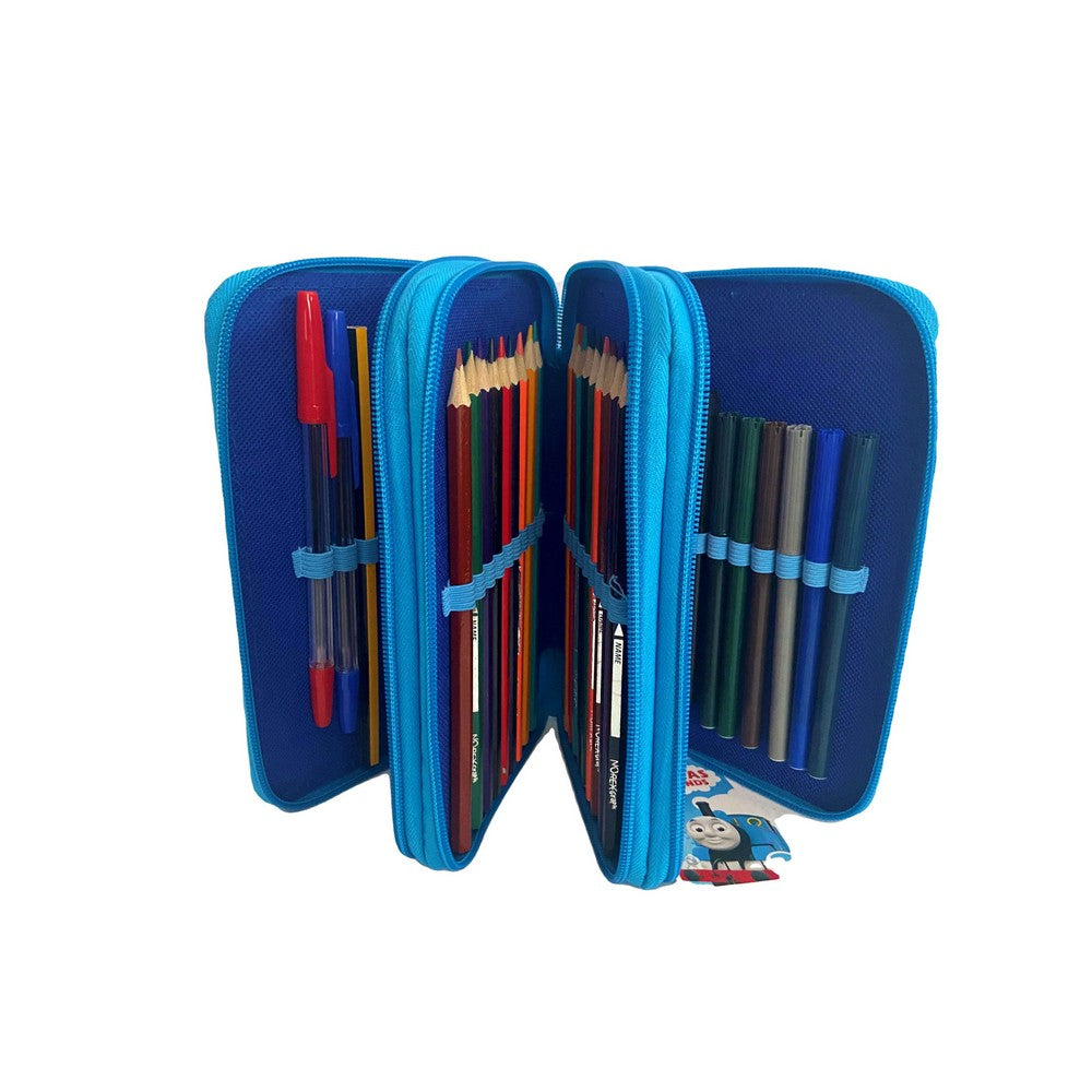 Blue - Back - Thomas The Tank Engine Childrens-Kids Filled Pencil Case