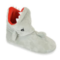 Grey - Front - Slumberzzz Childrens-Kids Shark Slippers