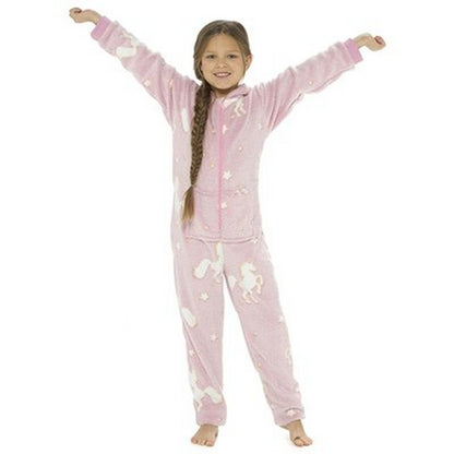 Pink - Lifestyle - Follow That Dream Childrens-Kids Glow In The Dark Unicorn All-In-One