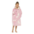 Pink - Side - Follow That Dream Childrens-Kids Glow In The Dark Unicorn Hooded Blanket