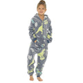 Grey - Back - Follow That Dream Kids Glow In Dark Dinosaurs Onesie