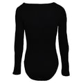 Black - Back - Brave Soul Womens-Ladies Long Sleeve Low Cut Bodysuit