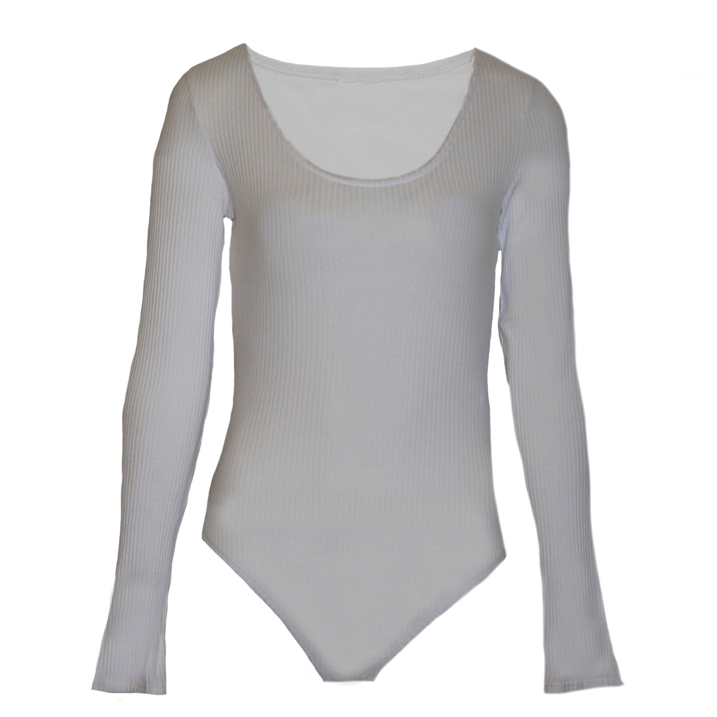 White - Front - Brave Soul Womens-Ladies Long Sleeve Low Cut Bodysuit
