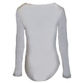 White - Back - Brave Soul Womens-Ladies Long Sleeve Low Cut Bodysuit