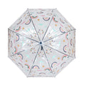 Clear - Back - Susino Womens-Ladies Rainbow & Hearts Dome Umbrella