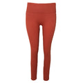 Rust - Front - Hoxton Haus Womens-Ladies Ribbed High Waisted Leggings