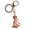 Red - Front - Coastal Diamante Cat Charm Keyring