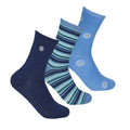 Navy-Blue - Front - Panda Stick Womens-Ladies Flowers & Bees Bamboo Socks (Pack Of 3)