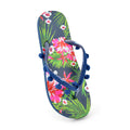 Navy - Front - Sand Rocks Womens-Ladies Pom Pom Flip Flops