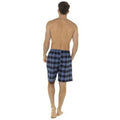 Grey-Navy - Back - Foxbury Mens Checked Lounge Shorts (Pack Of 2)