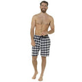 Navy-Black - Front - Foxbury Mens Checked Lounge Shorts (Pack Of 2)