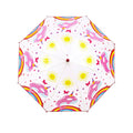 Clear-Pink - Back - Drizzles Childrens-Kids Sunshine Stick Umbrella