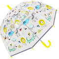 Clear-Yellow - Back - X-Brella Childrens-Kids Jungle Animal Dome Umbrella