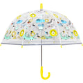 Clear-Yellow - Front - X-Brella Childrens-Kids Jungle Animal Dome Umbrella