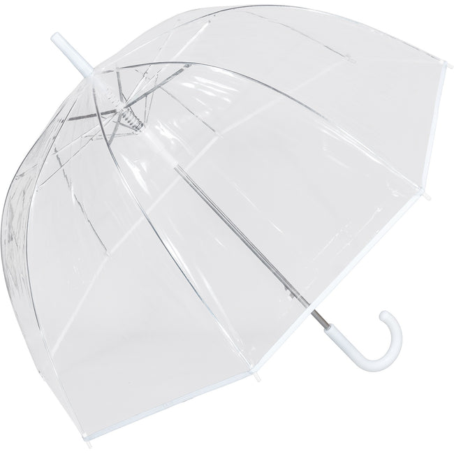 Clear-White - Back - X-Brella Border Trim Dome Umbrella