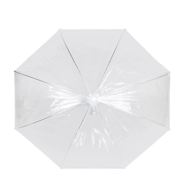Clear-White - Side - X-Brella Border Trim Dome Umbrella
