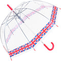 Clear-Red - Back - X-Brella Union Jack Trim Dome Umbrella