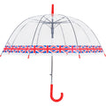 Clear-Red - Front - X-Brella Union Jack Trim Dome Umbrella