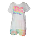 White-Multicoloured - Front - Forever Dreaming Womens-Ladies Wild Soul Pyjama Set