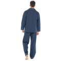 Blue - Side - Walter Grange Mens Traditional Printed Pyjama Set
