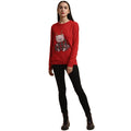 Red - Side - Brave Soul Womens-Ladies Piggy Christmas Jumper