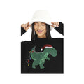 Black - Side - Brave Soul Womens Christmas Dinosaur Jumper