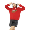 Red - Front - Brave Soul Womens Christmas Dog Jumper