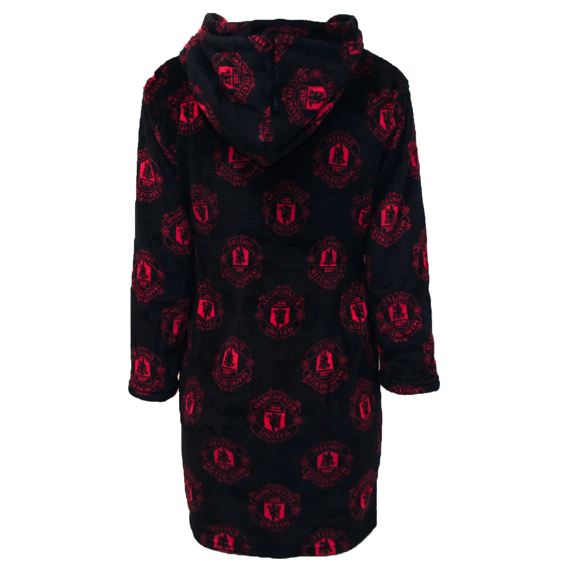 Black-Red - Back - Manchester United FC Childrens-Kids Dressing Gown