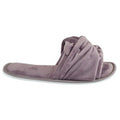 Mauve - Back - Slumberzzz Womens-Ladies Knotted Strap Slipper