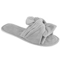Grey - Front - Slumberzzz Womens-Ladies Knotted Strap Slipper