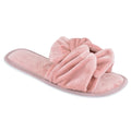 Pink - Front - Slumberzzz Womens-Ladies Knotted Strap Slipper