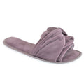 Mauve - Front - Slumberzzz Womens-Ladies Knotted Strap Slipper