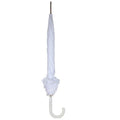 White - Side - Drizzles Frilled Bridal Stick Umbrella